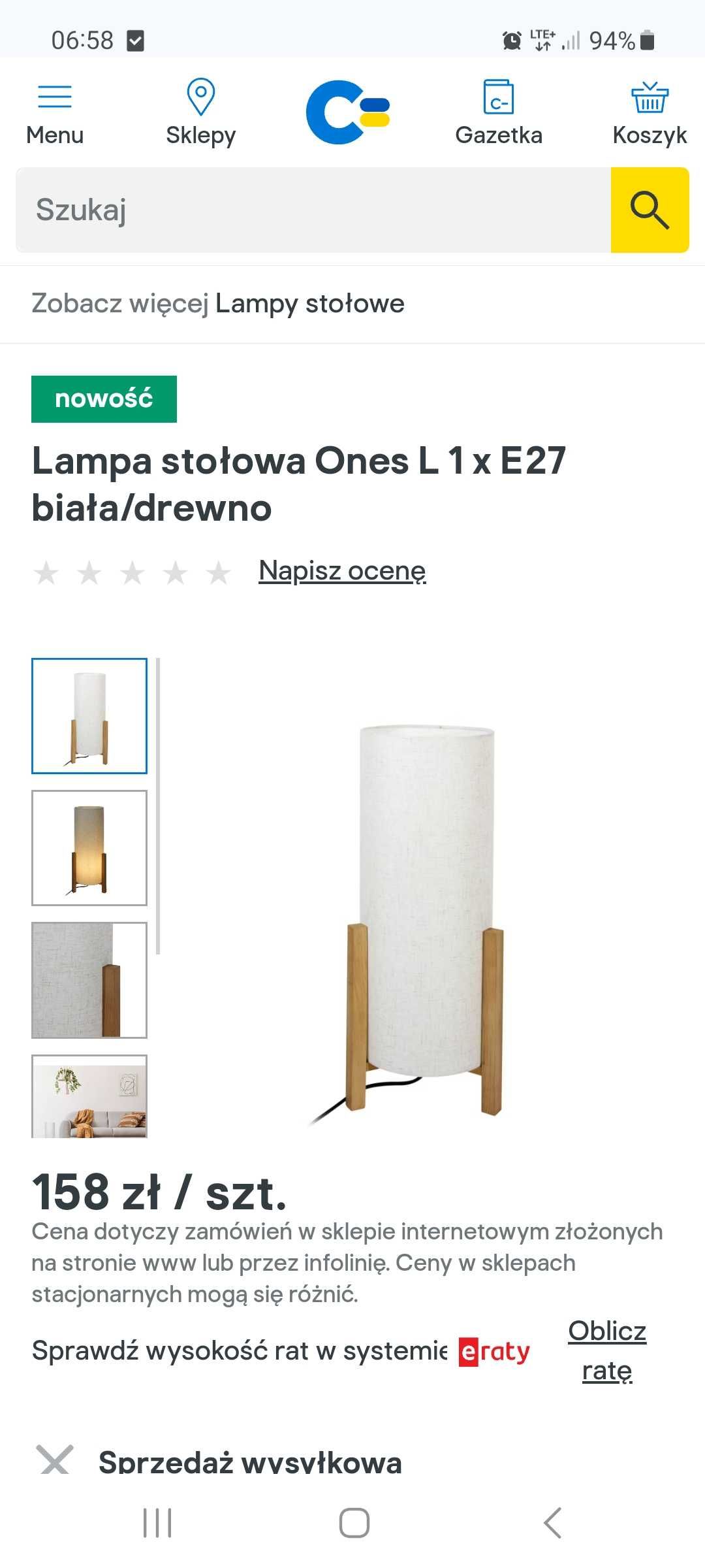 Nowa lampa stołowa Castorama