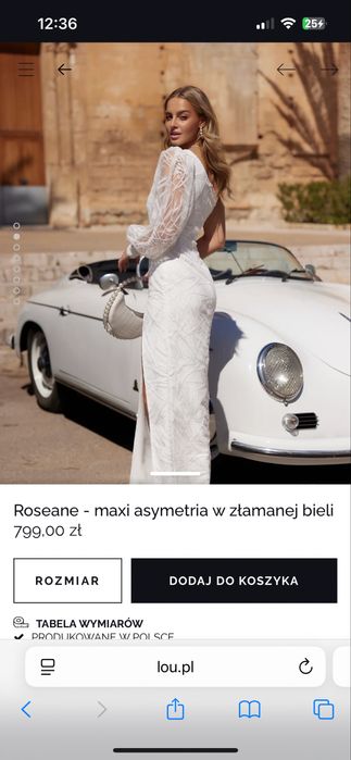 Roseane - biała asymetryczna sukienka maxi marki Lou