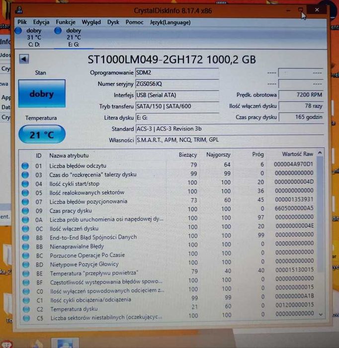 Dysk Twardy HDD seagate barracuda 1 TB 2,5``