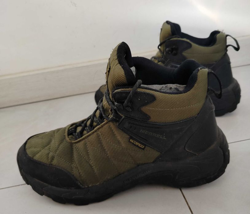 Ботинки треккинговые тканевые Merrel хаки оливковые зимние 42 размер