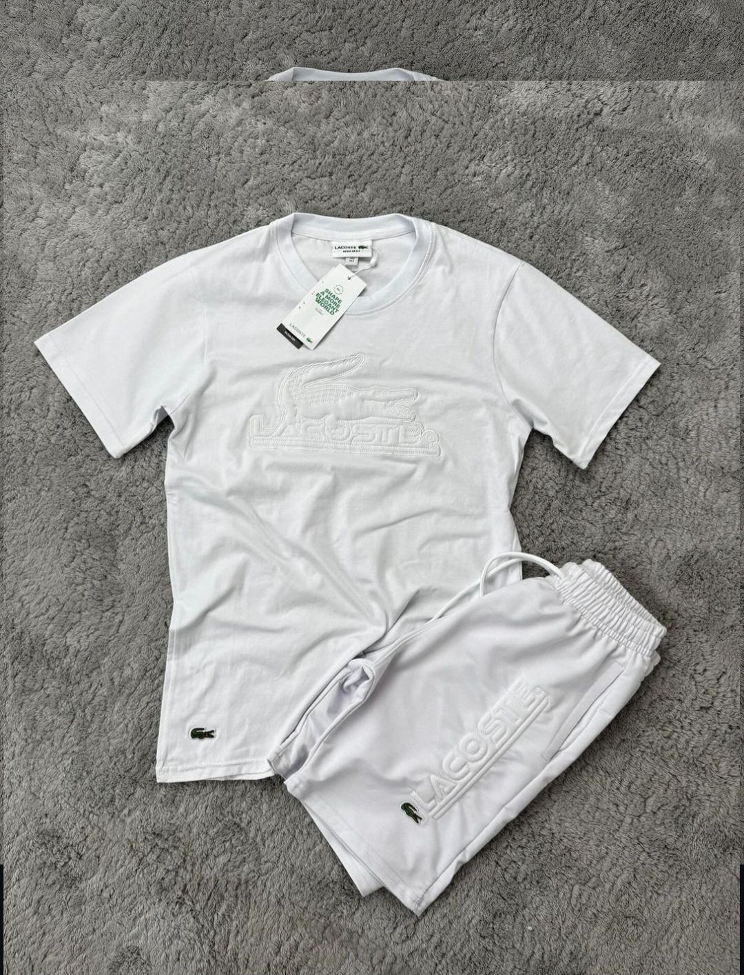 conjunto da lacoste branco verão