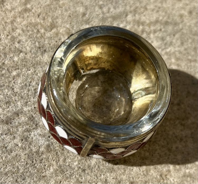 Solniczka vintage emalia