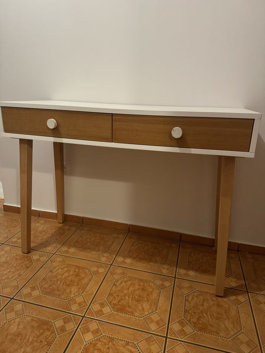 Biurko konsola bukowe nogi