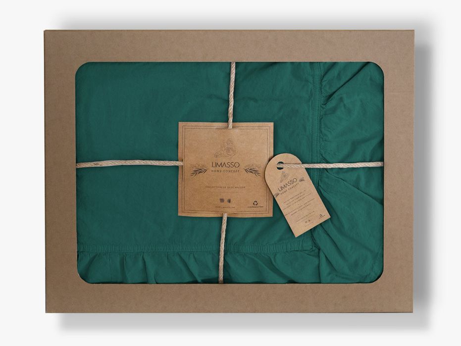 pościel bawełniana dark green/220x200(p) stonewashed