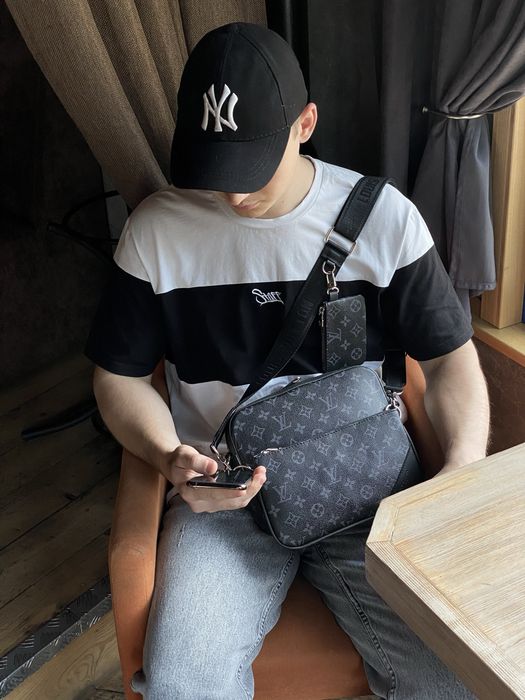 Чоловіча сумка Louis Vuitton мужская сумка барсетка трио 3в1 клатч
