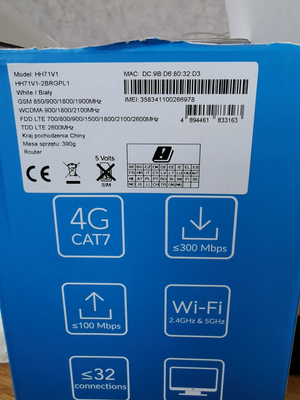 Router Alcatel Link HUB 4G LTE CAT7 Biały (HH71V1)