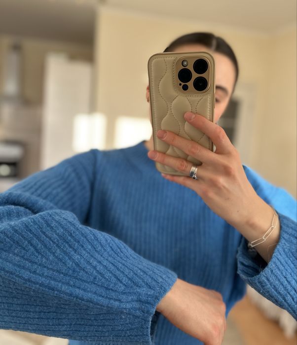 Светр з вовни блакитний вкорочений Weekday