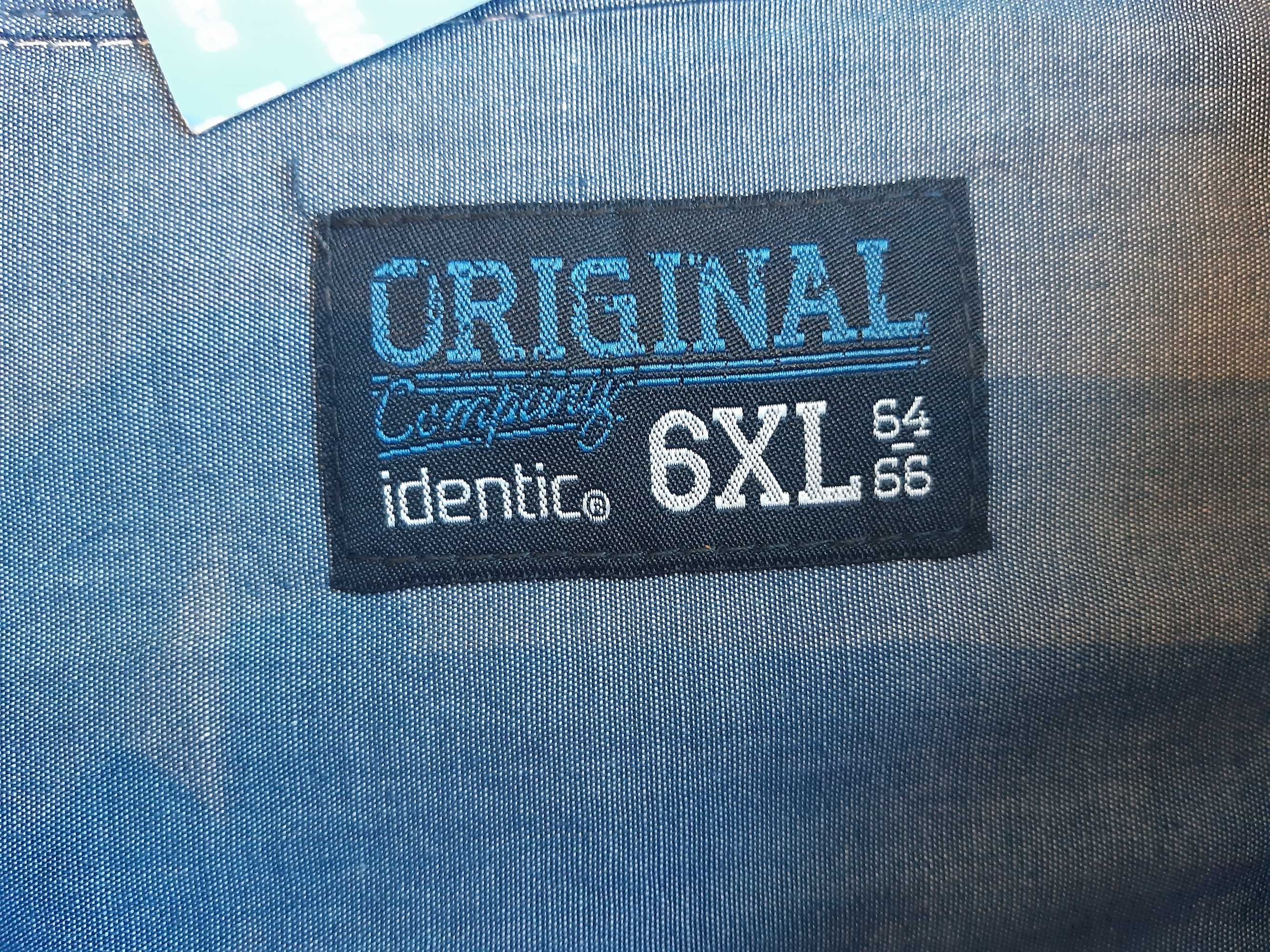 Nowa bawełniana koszula Identic, rozmiar 6XL z krótkim rękawem.