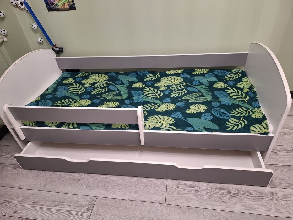 Spanie dla chłopca dziewczynki z szufladą łóżko z barierką