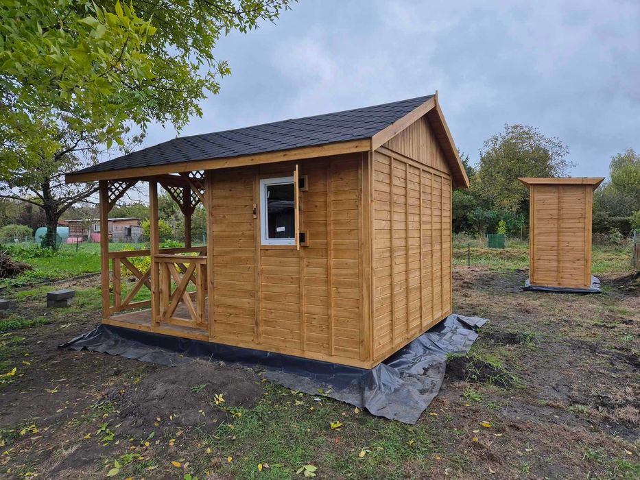 Domek narzędziowy drewniany 3x1 m na narzędzia do ogrodu ROD szopa