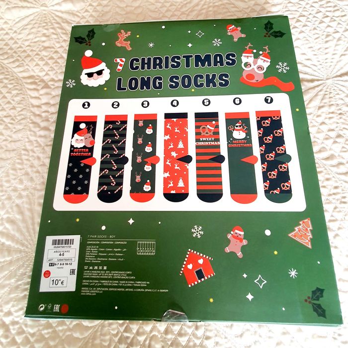 conjunto de 7 meias de natal 4-5 anos