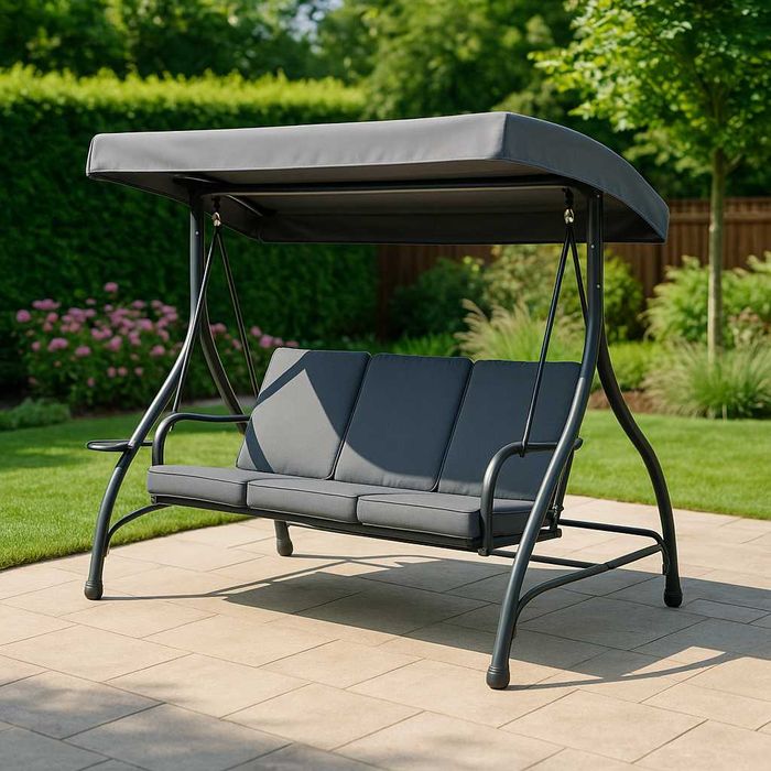 Huśtawka Ogrodowa/Tarasowa Bujana Wolnostojąca Z Daszkiem Leżanka