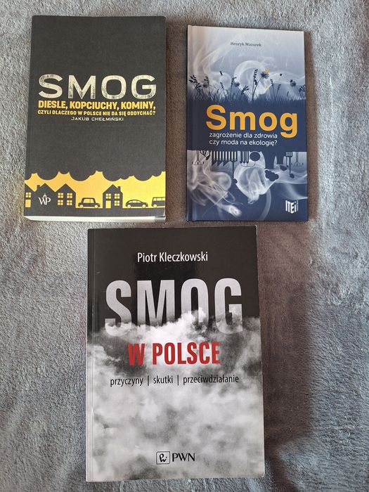 Zestaw książek o smogu, Smog w Polsce, Smog zagrożenie dla zdrowia...