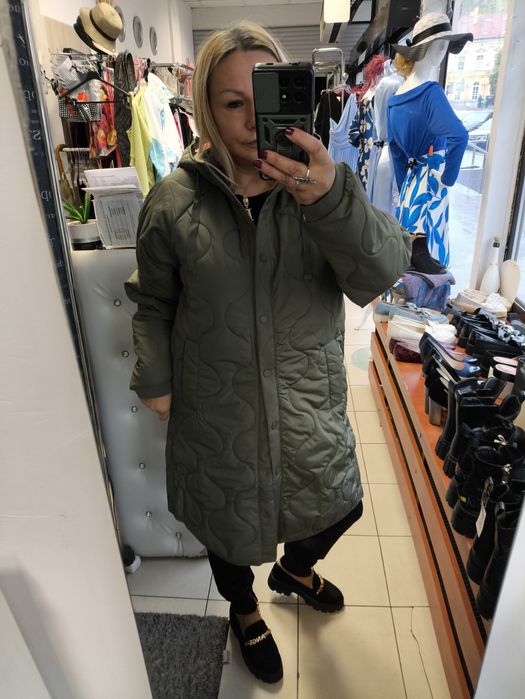 Piękna ciepła długa kurtka rozm l xl