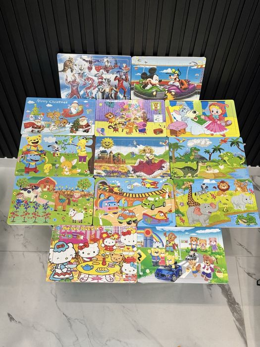 Деревяні пазли нові на 12,16,30 та 60 деталей