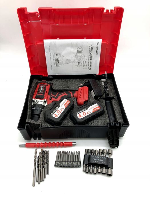 Wiertarko-wkrętarka SundpeyPRO 120Nm zestaw z akcesoriami i bateriami