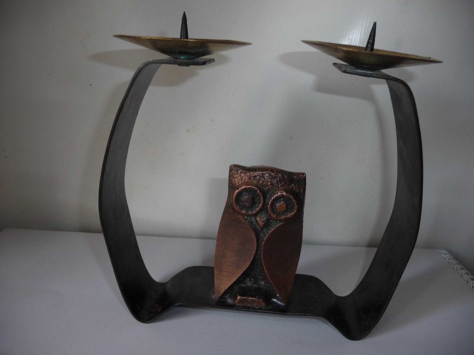 Подсвечник на 2 свечи Сова филин Латвия СССР підсвічник 2 свічки СРСР