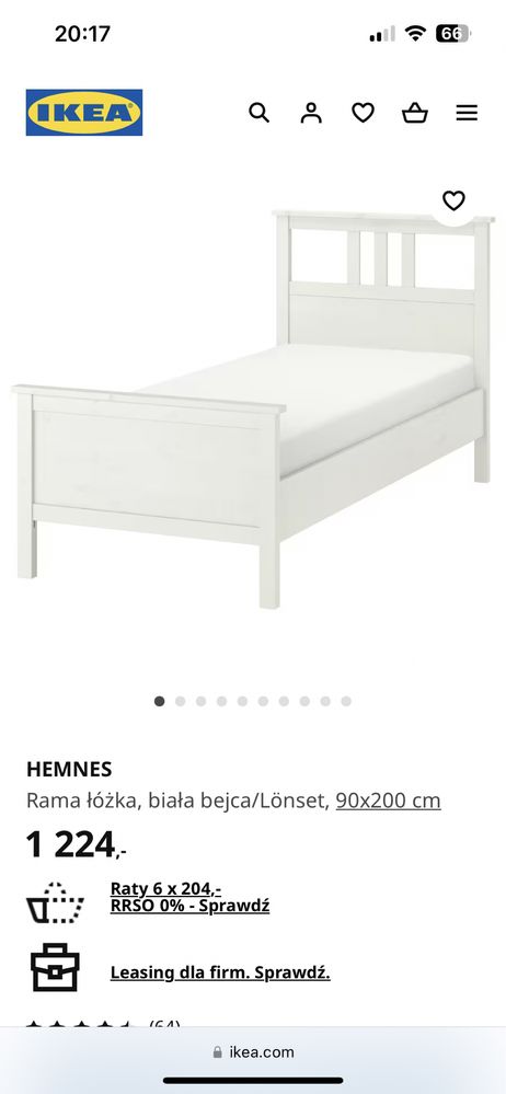 Łóżko IKEA 90x200 białe