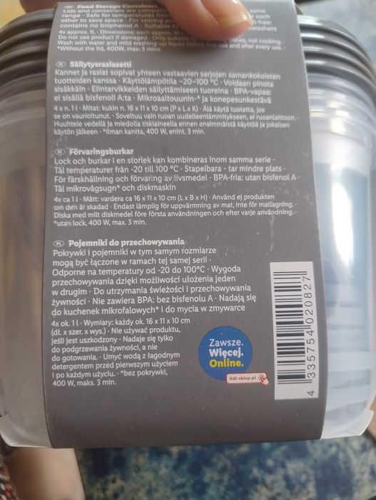 livarno home pojemniki do przechowywania na żywność 4 sztuki 1-4 litra