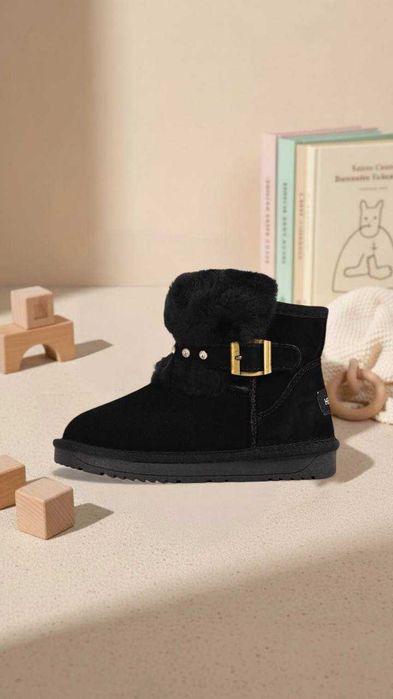 Уггі дитячі підліткові замшеві зимові чорні 31-36
