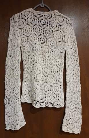 Sweter biały - ażurkowy rozmiar XS