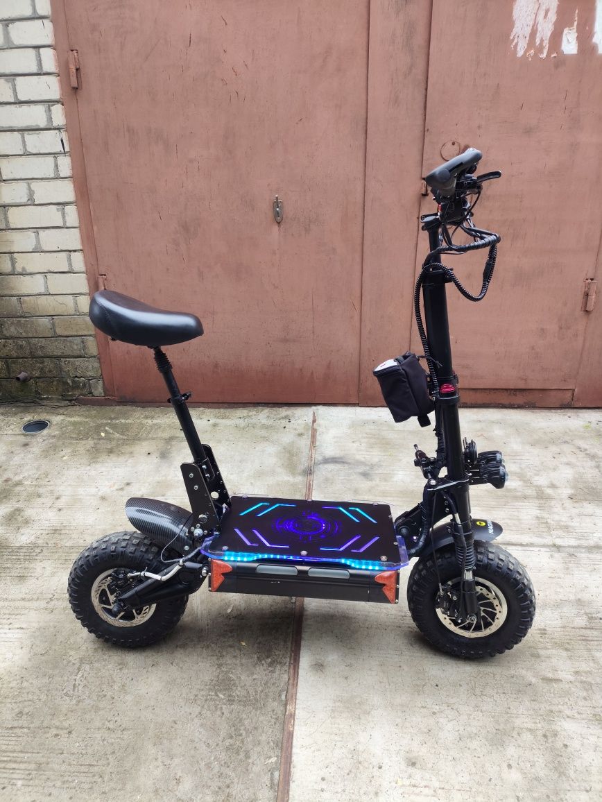 Мощный полноприводный электросамокат City rider 72v 8600w 50Ah