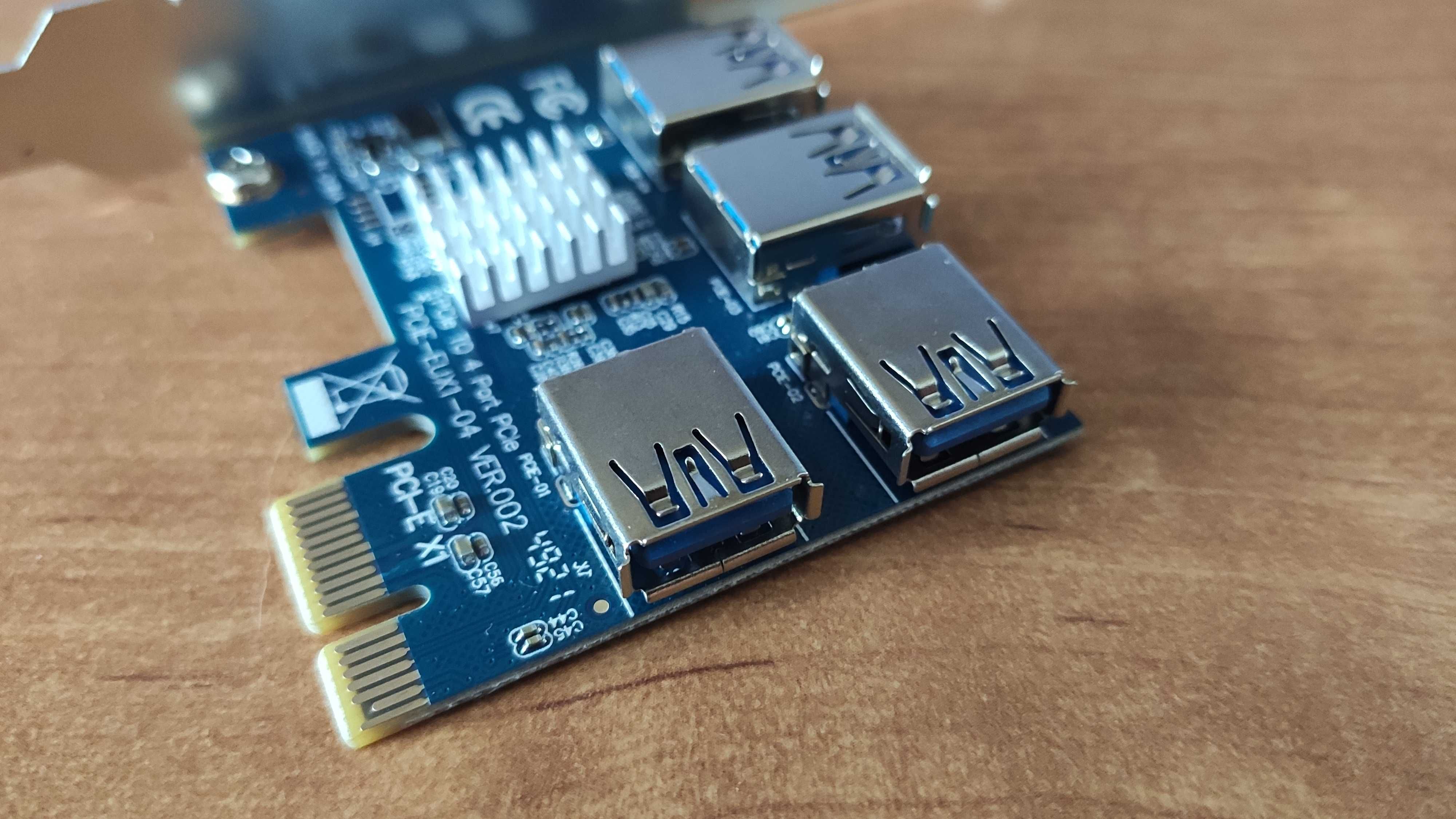 Adapter Rozdzielacz Portu PCI-E 4xUSB