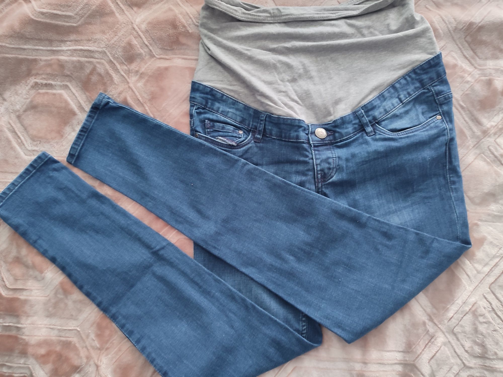 Spodnie ciążowe jeansy rurki z panelem hm