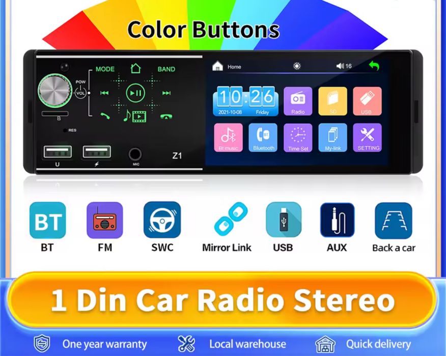 Vendo radio  novo 1 din 4.1 universal bluetooth usb mp5 touch screen