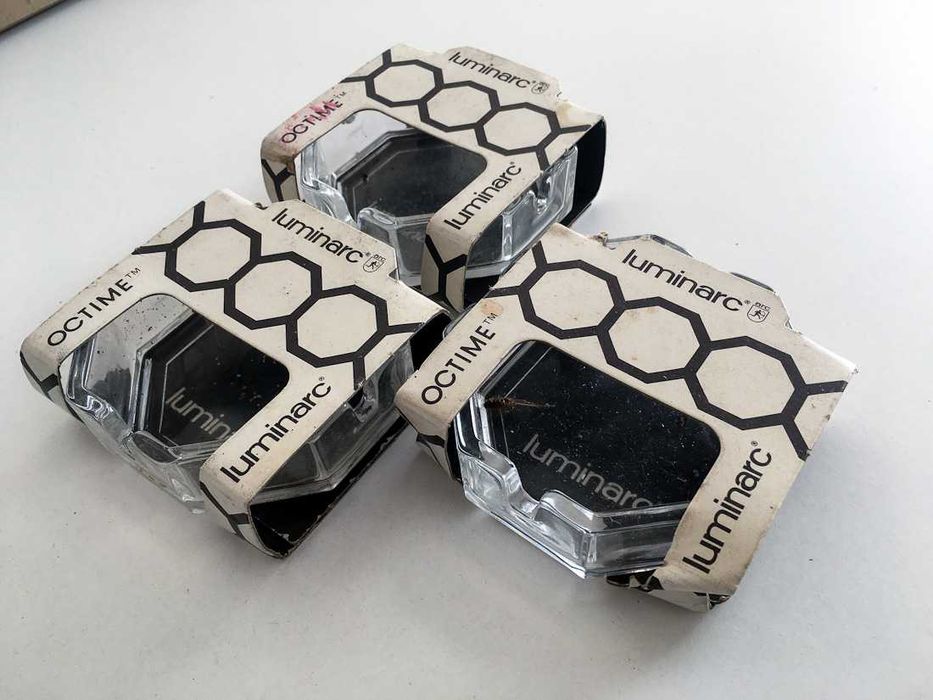 3 Cinzeiros Luminarc Octime - NOVOS