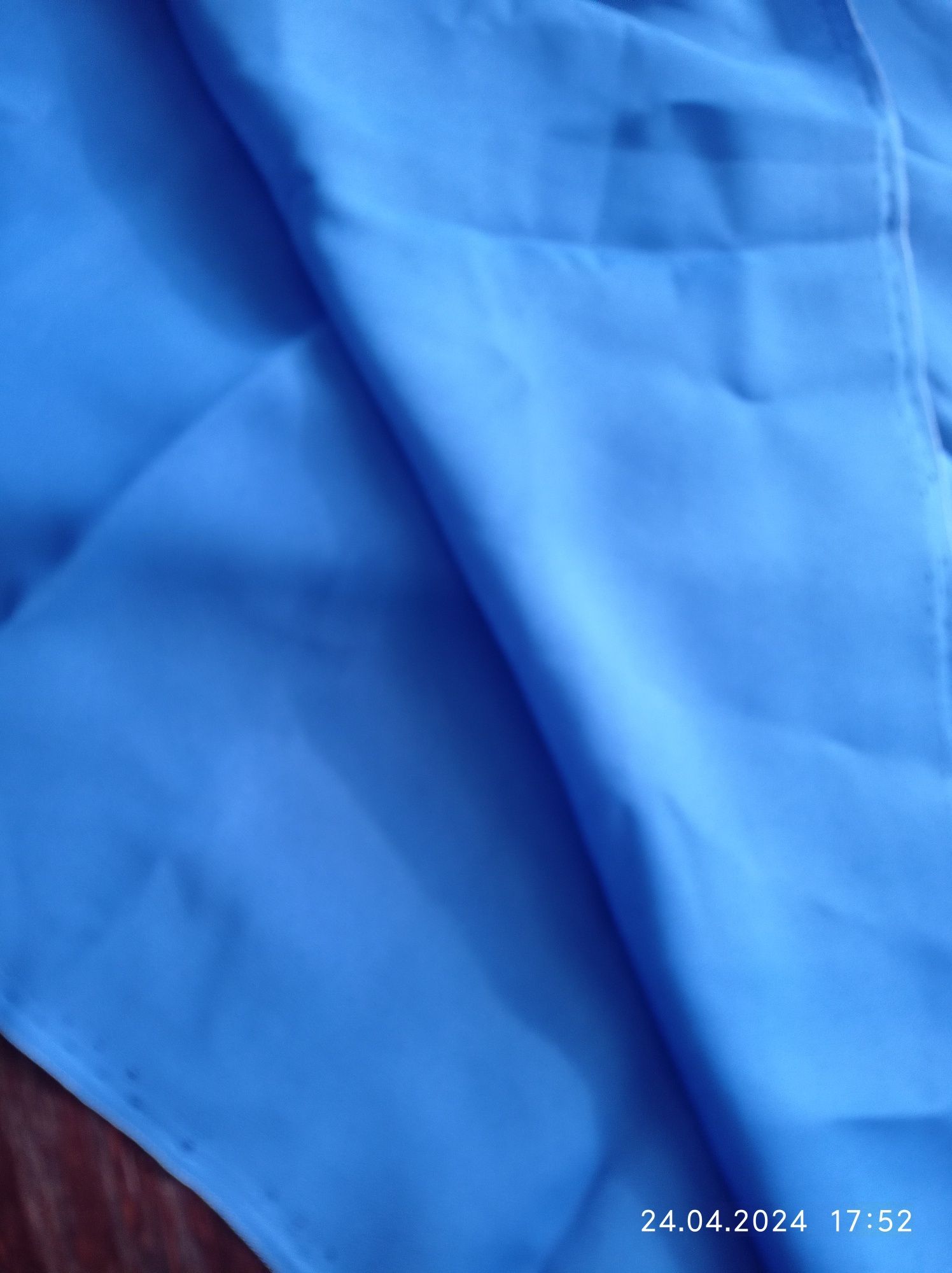 Тканина синя шовк