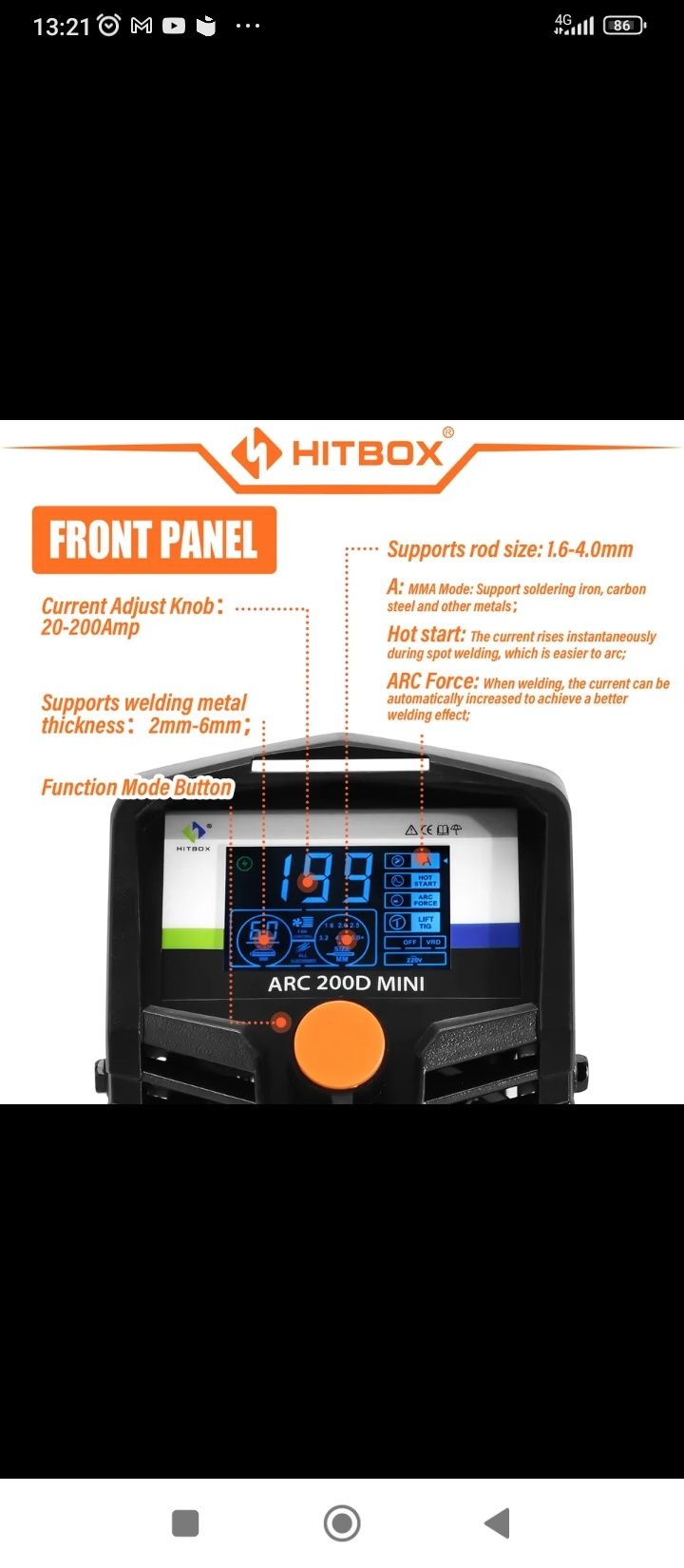 Aparelho de soldar inverter IGBT com TIG (opcional)