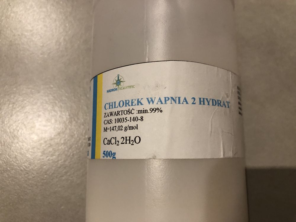 Chlorek wapnia 2 hydrat 500 g 99%, metoda Ballinga CaCl2