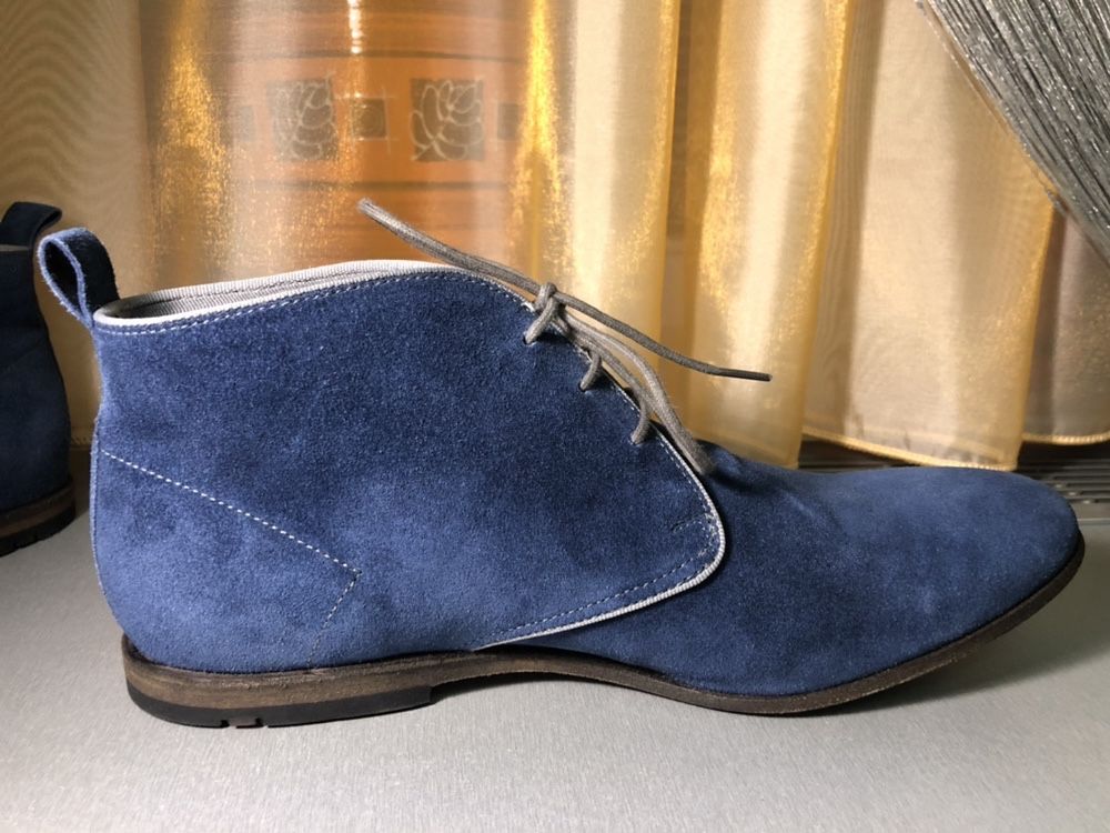 Мужские синие ботинки, полуботинки, лофферы LLOYD 41 размер ОРИГИНАЛ