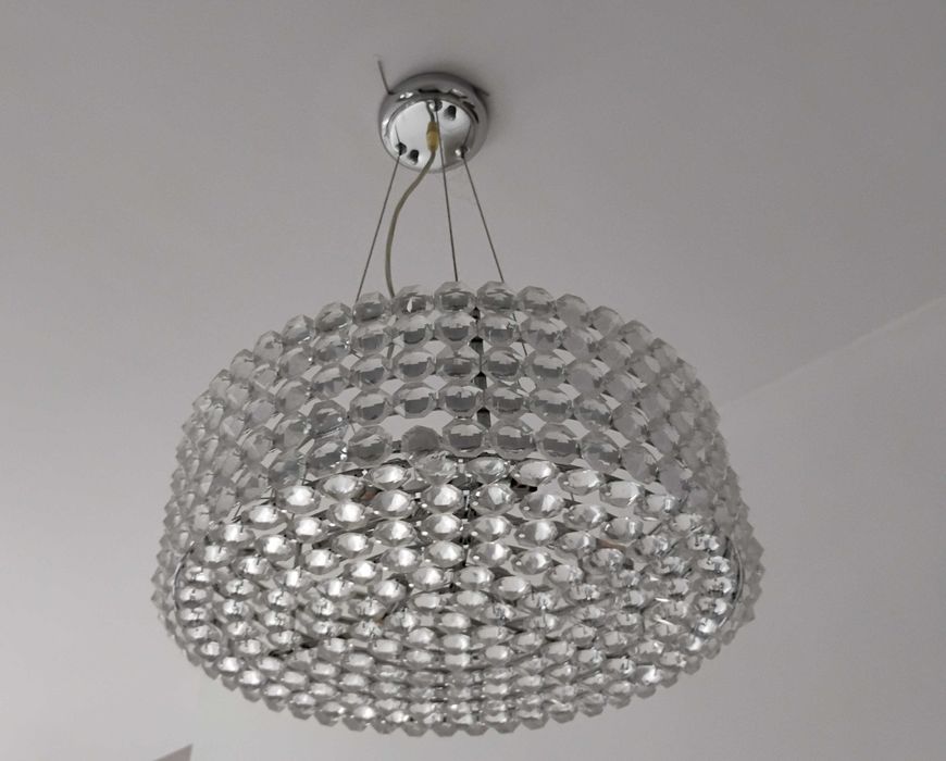 Lampa klosz żyrandol MONACO 6-PŁ CHROM KRYSZTAŁKI