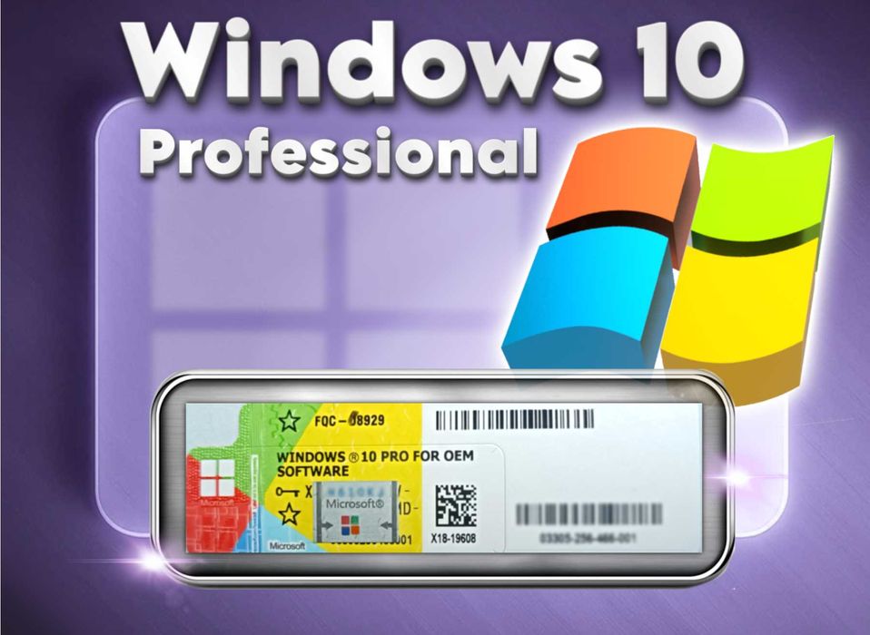 Windows 10 Professional Pro Naklejka COA Klucz Licencja