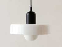 Lampa wisząca czarno-biała retro – salon, kuchnia, jadalnia