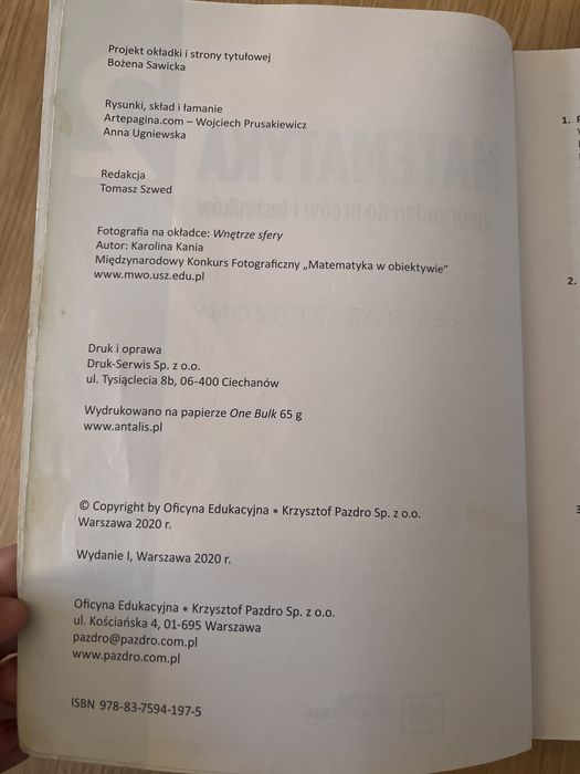 Matematyka 2 o.e.k. Pazdro zkr. Rozszerzony podrecznik i zbior zadań