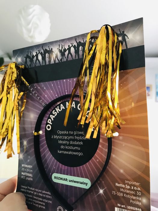 impreza opaska na głowę z błyszczącymi frędzlami dodatek do kostiumu