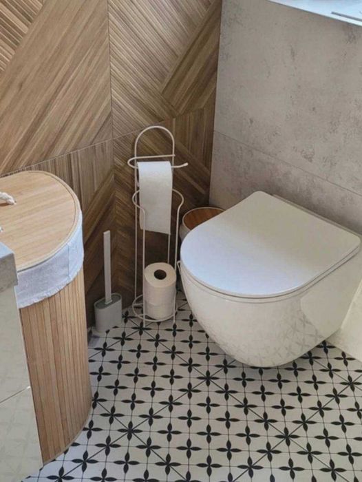 Kosz na Pranie Narożny Bambusowy 60L z Pokrywą Kufer