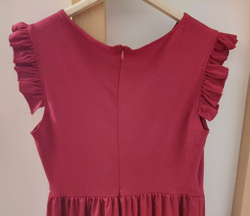 Długa sukienka Burgund rozm M