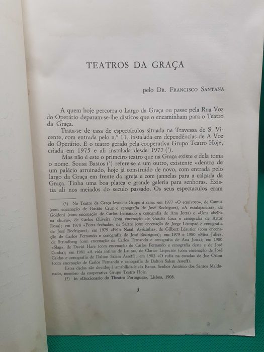 Livro - REF ESC - D. Francisco Santana - Teatros Da Graça
