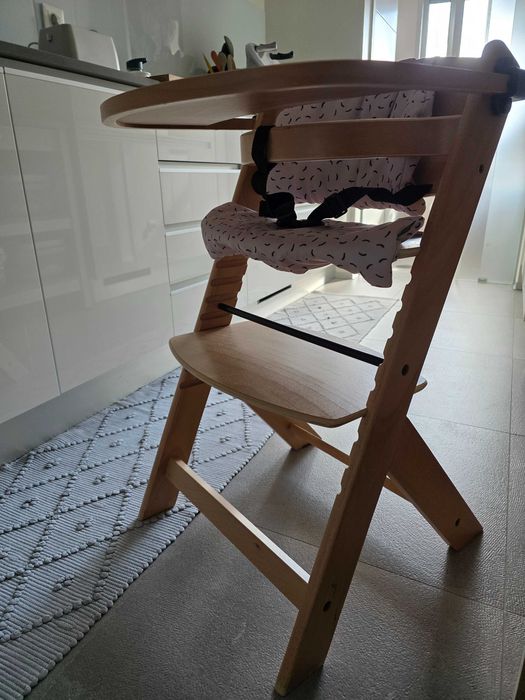 Cadeira Refeição Bebé Kinderkraft Enock Natural + Tabuleiro + Almofada