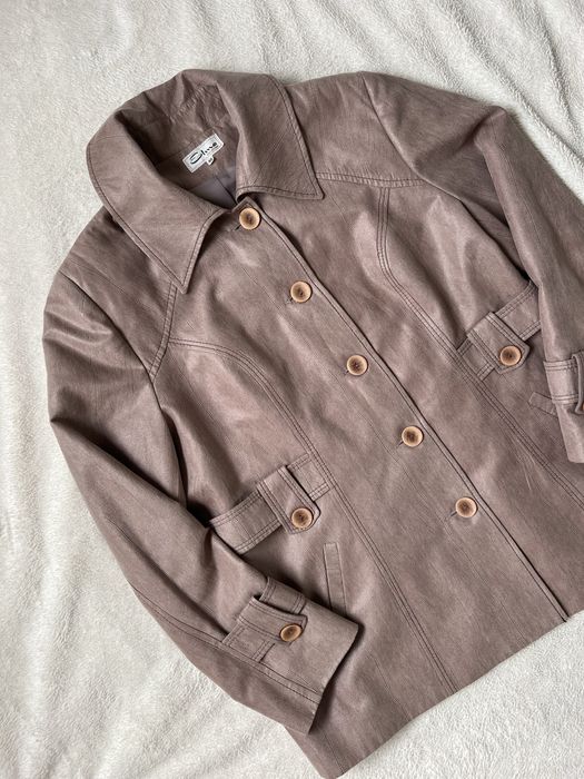 Kurtka krótki płaszcz beżowy Elka Collection XXL 48