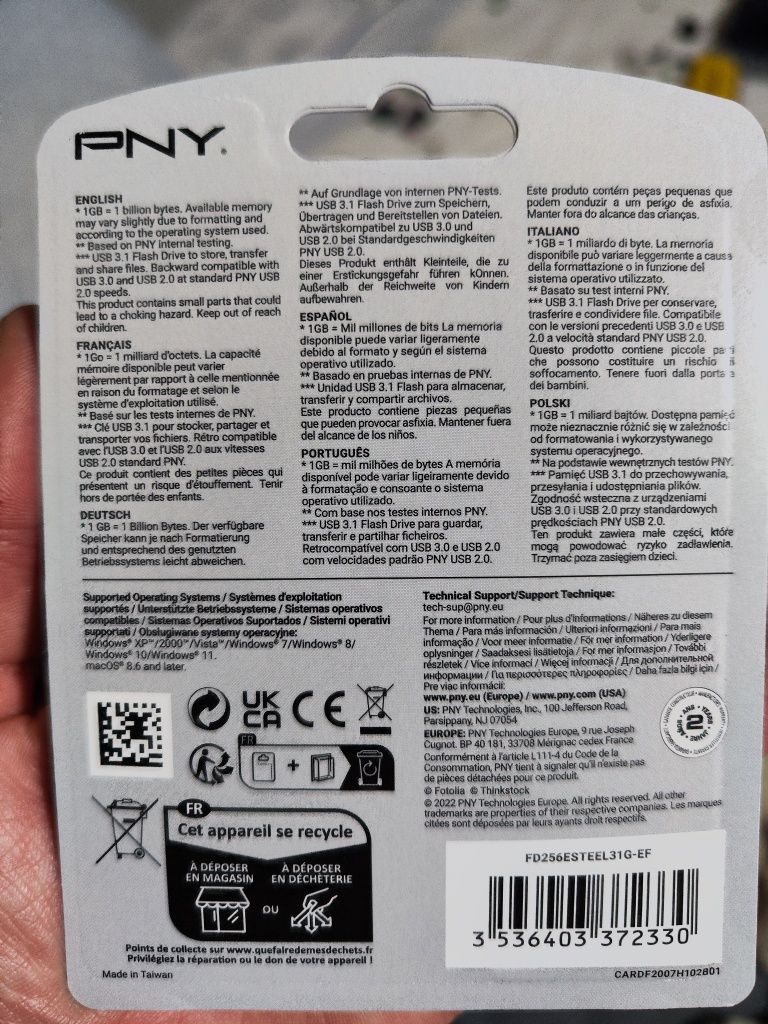 Pen Pny USB Elite Steel 3.1 256Gb