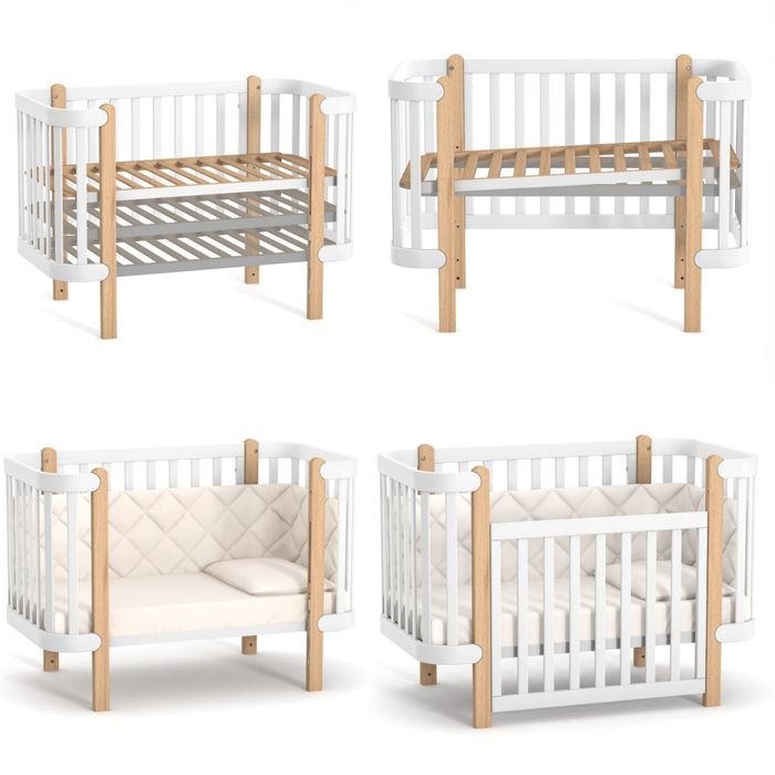 Ліжко для новонароджених Монако Верес  матрац та маятниковий механізм