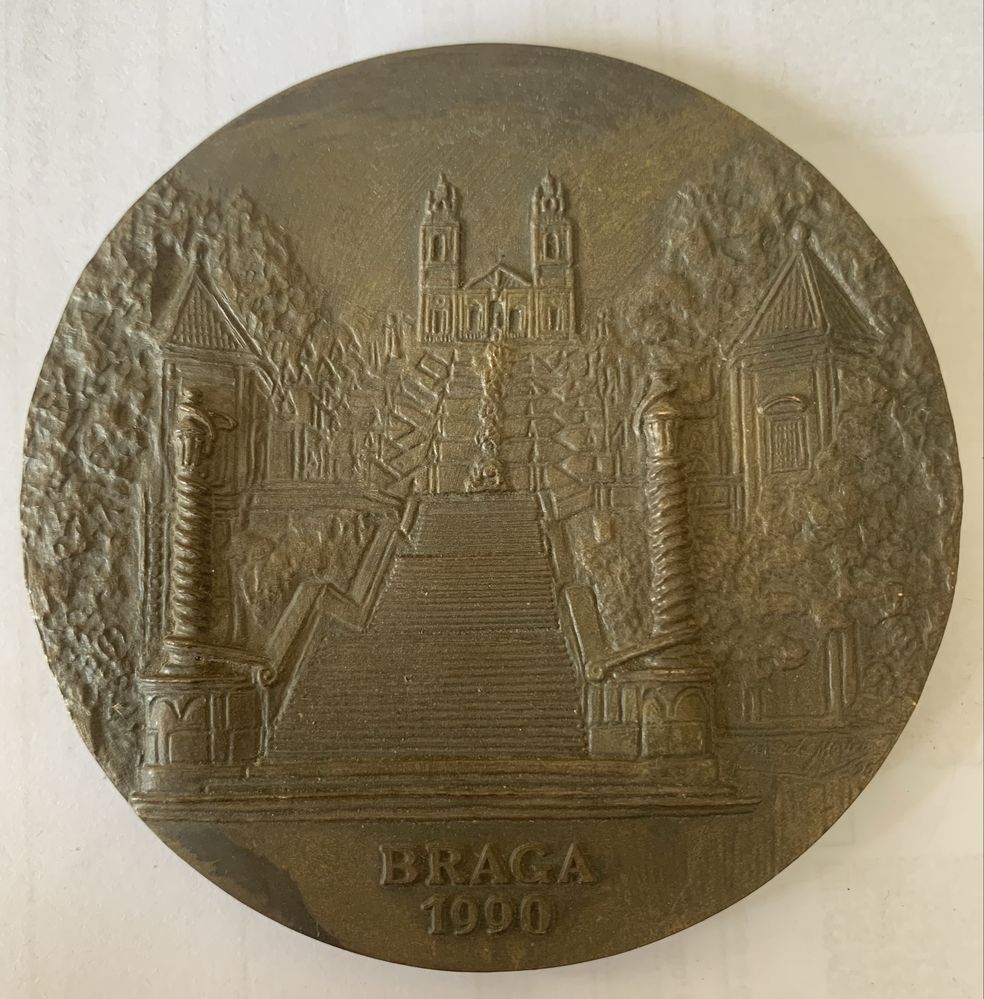 Medalha comemorativa em bronze do dia de Camões