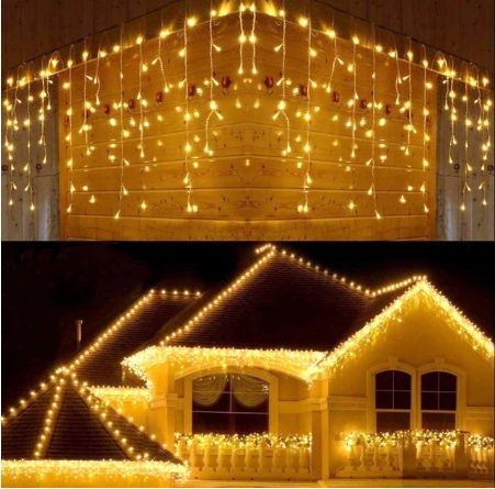 Гірлянда бахрома вулична 23,5 м Польща  роса мішура Ялинка гирлянда