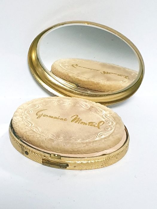 Linda caixa de pó de arroz vintage Germaine Monteil