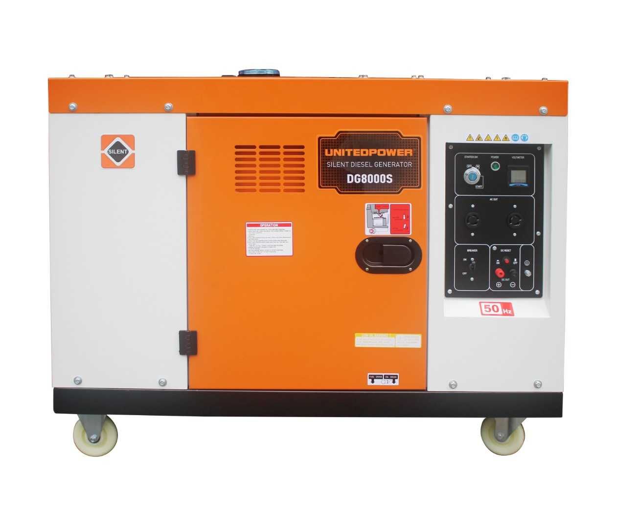 Дизельный генератор UP DG8000SE-3+DC, мощность 6.0/6.4 кВт